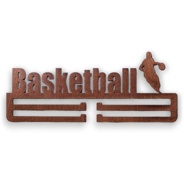 Медальница Basketball с покрытием морилкой